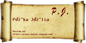 Póka Júlia névjegykártya